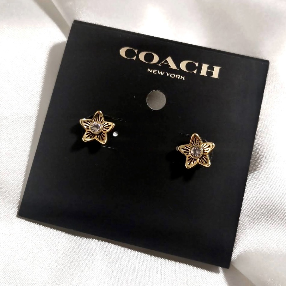 Coach Gold Wildflower Stud Earrings - Picture 2 of 2